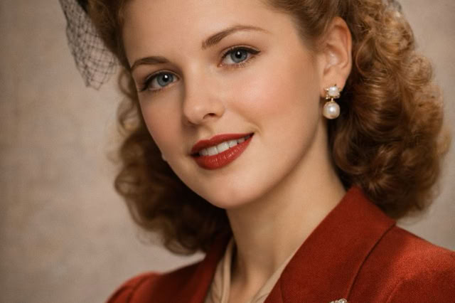 Moda lat 40-tych. Portret kobiety. Artystyczna sesja zdjęciowa w Warszawie.