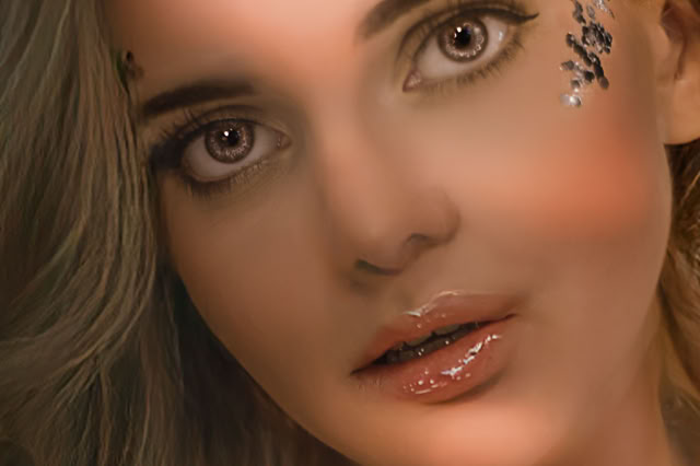 Blondykna z ciekawym makijarzem. Na policzku znajdując się srebrno czarne rysunki gałązek. Portretowa Sesja Fotograficzna. Kobieca sesja zdjęciowa. Portret Kobiety.